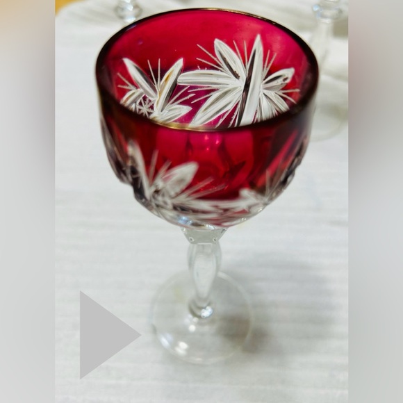 Vintage cut glass Crystal cordial goblets. Set of 5.look at photos closely. - Picture 8 of 8